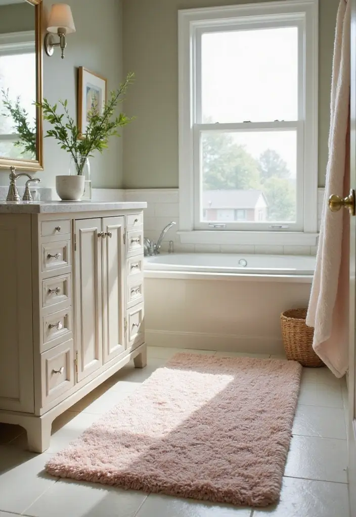 25+ Bathroom Rug Ideas That Pull the Room Together 11 25+ Bathroom Rug Ideas That Pull the Room Together - 11. Soft Microfiber Rugs for Ultimate Comfort