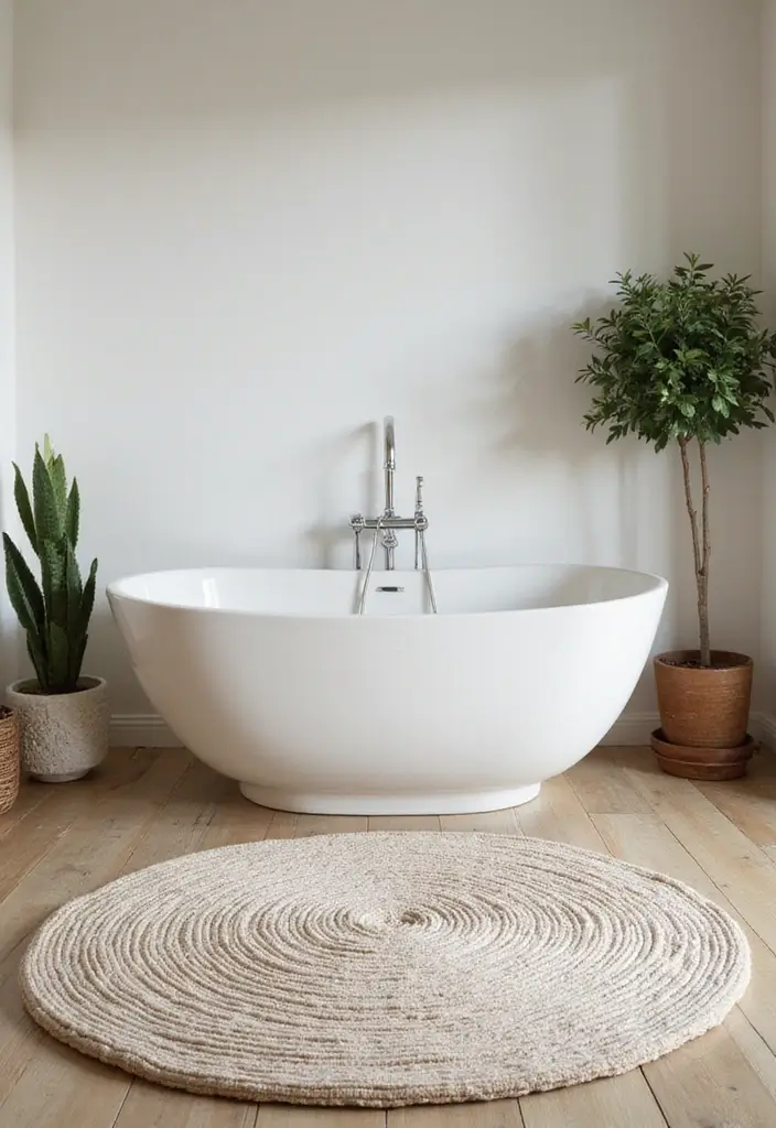 25+ Bathroom Rug Ideas That Pull the Room Together 4 25+ Bathroom Rug Ideas That Pull the Room Together - 4. Organic Cotton Rugs for Comfort