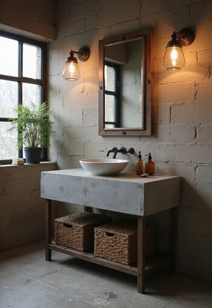 25+ Bathroom Vanity Designs for a Chic Upgrade 7 25+ Bathroom Vanity Designs for a Chic Upgrade - 7. Industrial Chic