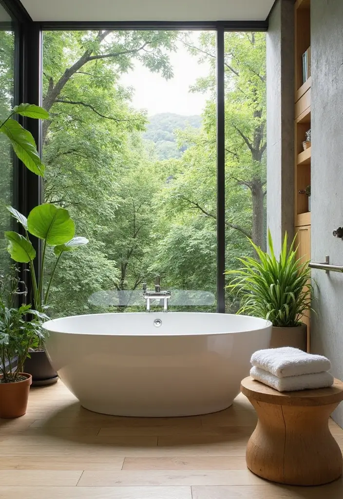 25+ Bathroom with Window Ideas for Natural Light Lovers - 1. Maximize with Large Windows