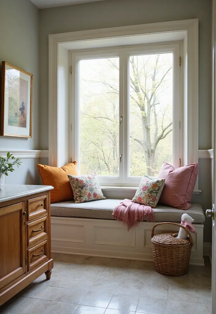 25+ Bathroom with Window Ideas for Natural Light Lovers - 10. Window Seats for Relaxation