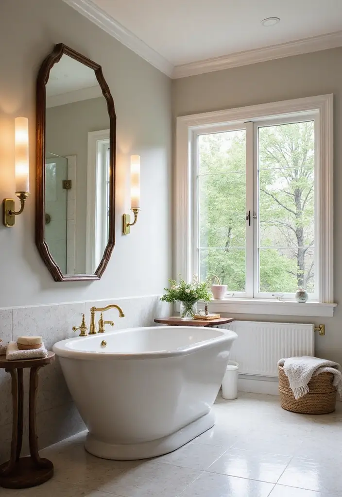 25+ Bathroom with Window Ideas for Natural Light Lovers - 12. Light Fixtures to Complement Natural Light