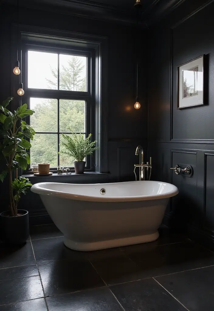 25+ Black Bathroom Ideas for a Bold Statement 10 25+ Black Bathroom Ideas for a Bold Statement - 10. Freestanding Bathtubs