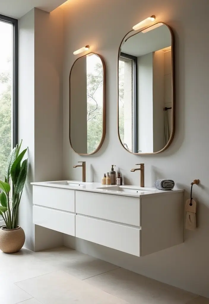 25+ Black Bathroom Ideas for a Bold Statement 12 25+ Black Bathroom Ideas for a Bold Statement - 12. Artistic Mirrors