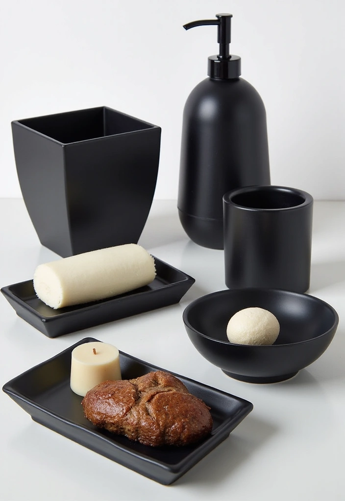 25+ Black Bathroom Ideas for a Bold Statement 13 25+ Black Bathroom Ideas for a Bold Statement - 13. Black Bathroom Accessories