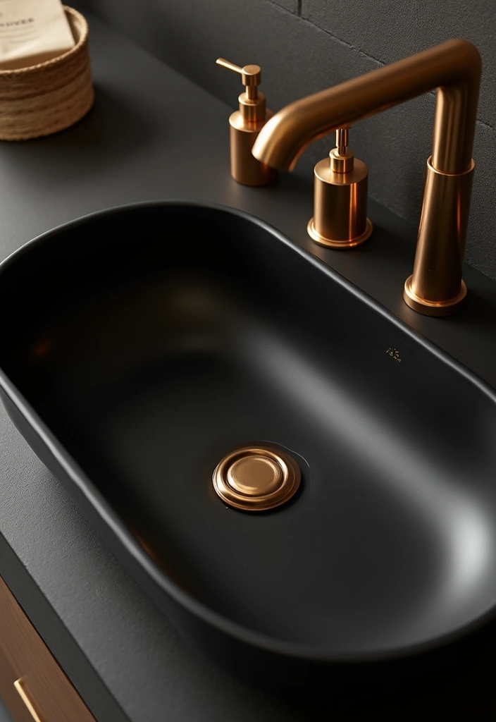 25+ Black and Gold Bathroom Ideas for a Glamorous Touch 2 25+ Black and Gold Bathroom Ideas for a Glamorous Touch - 2. Gold Accented Fixtures