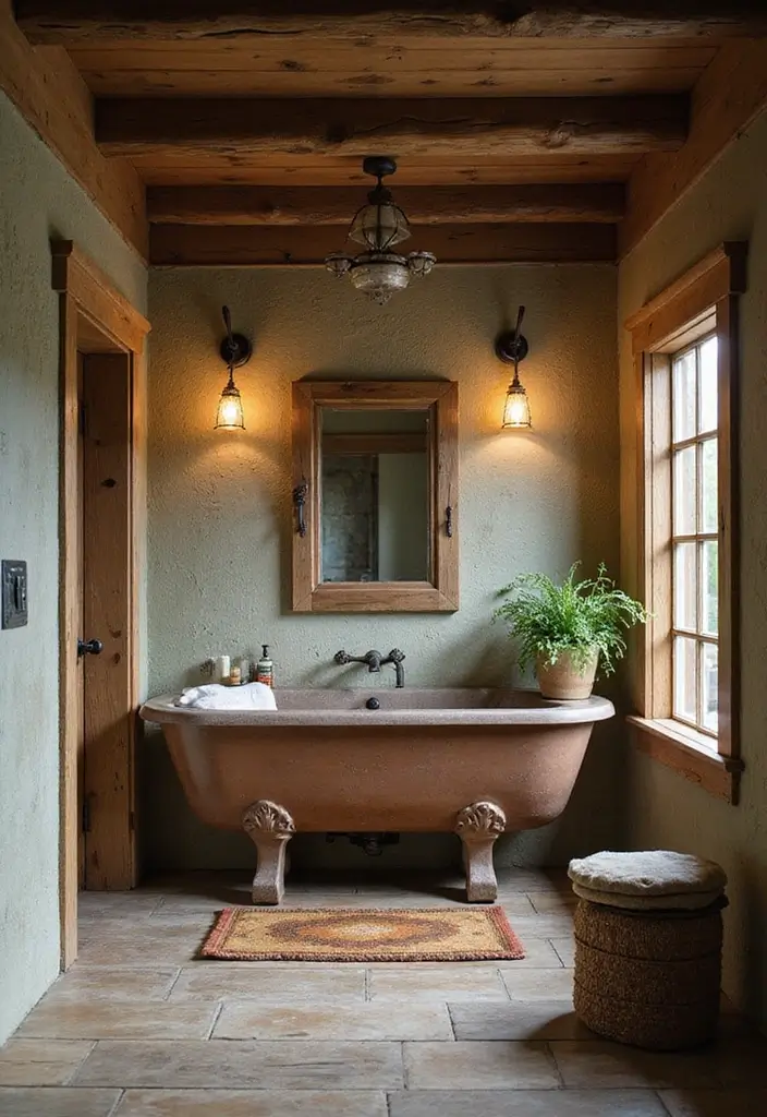 25+ Cabin Bathroom Ideas for a Cozy Rustic Vibe 8 25+ Cabin Bathroom Ideas for a Cozy Rustic Vibe - 8. Earthy Color Palette