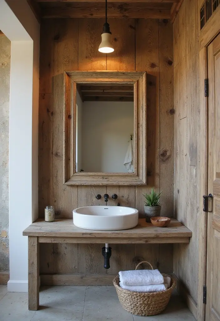 25+ Country Bathroom Ideas for a Rustic Feel 12 25+ Country Bathroom Ideas for a Rustic Feel - 12. Rustic Mirrors