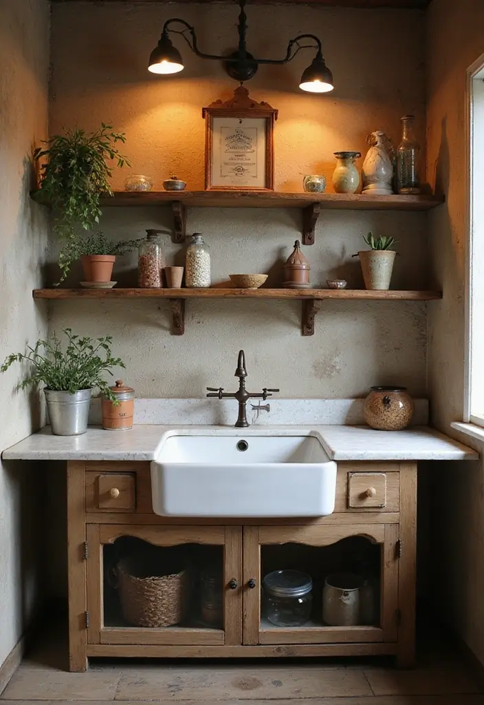 25+ Country Bathroom Ideas for a Rustic Feel 2 25+ Country Bathroom Ideas for a Rustic Feel - 2. Vintage Farmhouse Sink