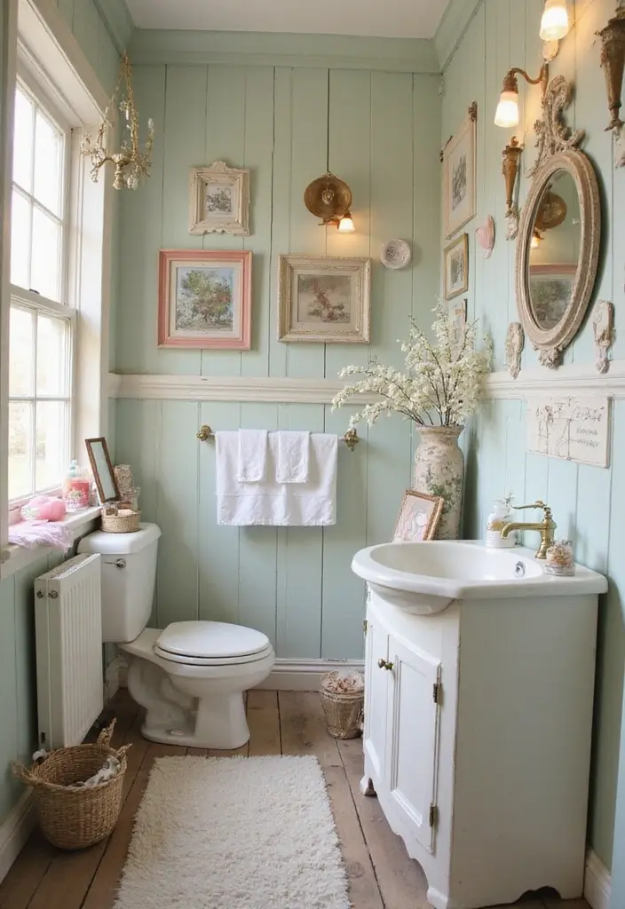 25+ Country Bathroom Ideas for a Rustic Feel 3 25+ Country Bathroom Ideas for a Rustic Feel - 3. Shabby Chic Decor