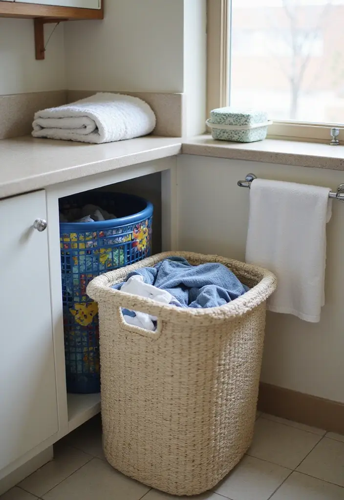 25+ Dorm Bathroom Ideas Every Student Will Love - 13. Laundry Solutions