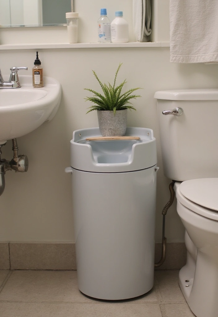 25+ Dorm Bathroom Ideas Every Student Will Love - 16. Stylish Waste Bins