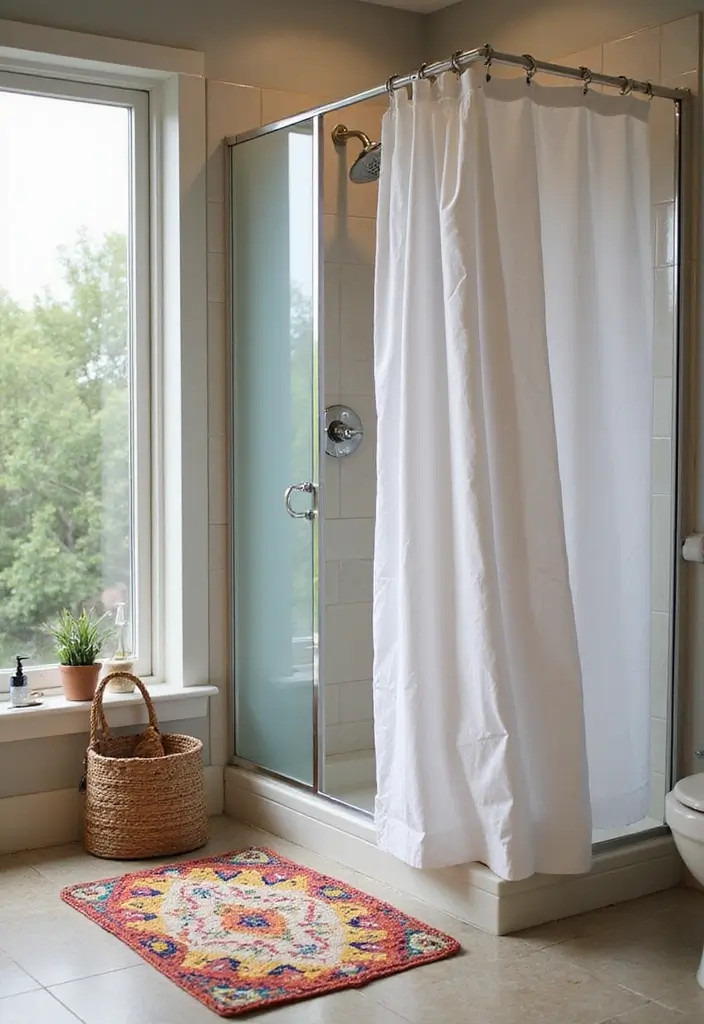 25+ Dorm Bathroom Ideas Every Student Will Love - 17. Washable Shower Rugs