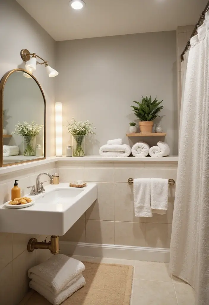 25+ Dorm Bathroom Ideas Every Student Will Love - 25. Create a Spa-Like Setting