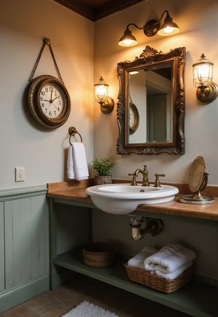25+ Funky Bathroom Ideas Full of Personality - 11. Vintage Finds
