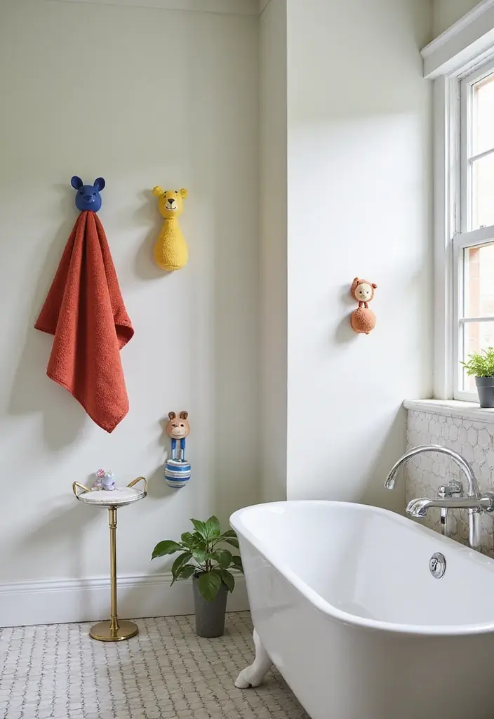 25+ Funky Bathroom Ideas Full of Personality - 13. Quirky Towel Holders