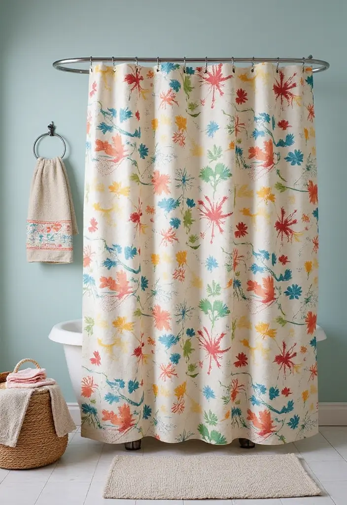 25+ Funky Bathroom Ideas Full of Personality - 2. Quirky Shower Curtains