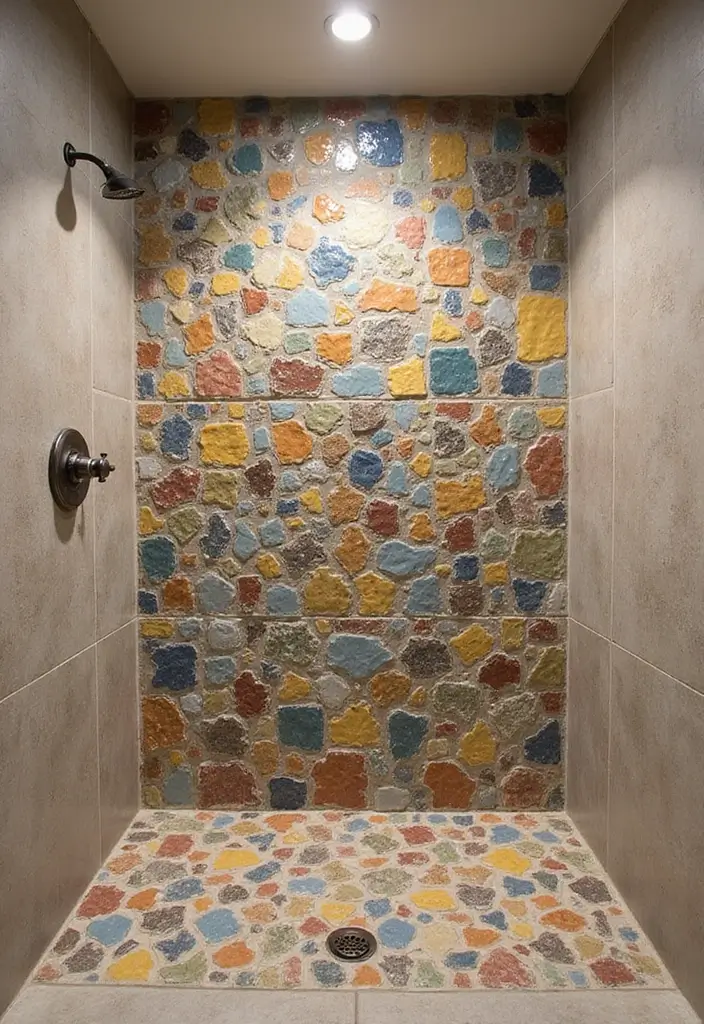 25+ Funky Bathroom Ideas Full of Personality - 8. Unique Shower Tiles