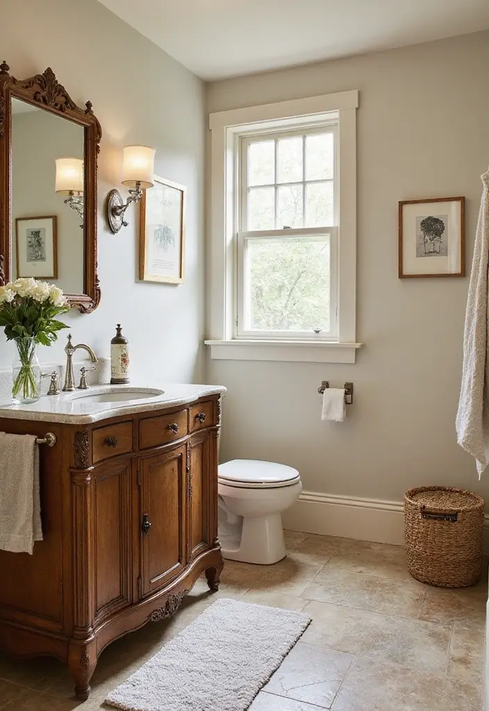25+ Master Bathroom Remodel Ideas That Inspire 15 25+ Master Bathroom Remodel Ideas That Inspire - 15. Vintage Touches