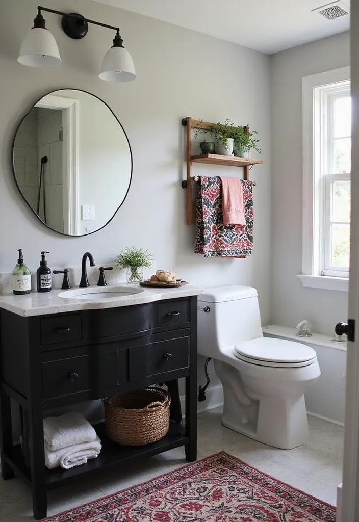 25+ Master Bathroom Remodel Ideas That Inspire 17 25+ Master Bathroom Remodel Ideas That Inspire - 17. High-Contrast Decor