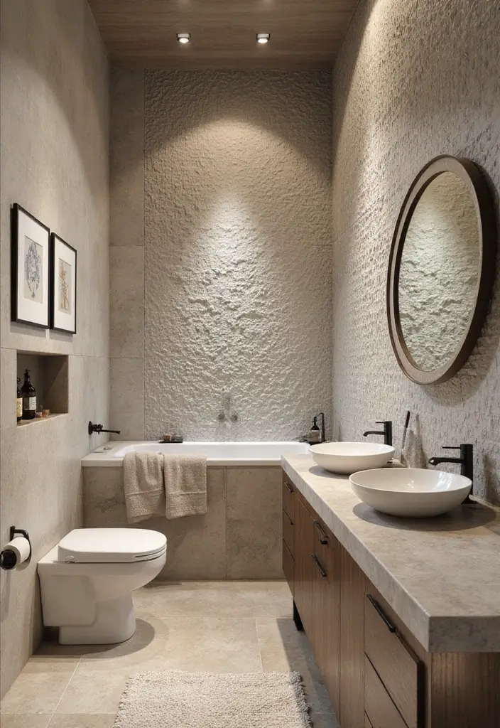25+ Master Bathroom Remodel Ideas That Inspire 19 25+ Master Bathroom Remodel Ideas That Inspire - 19. Textured Finishes
