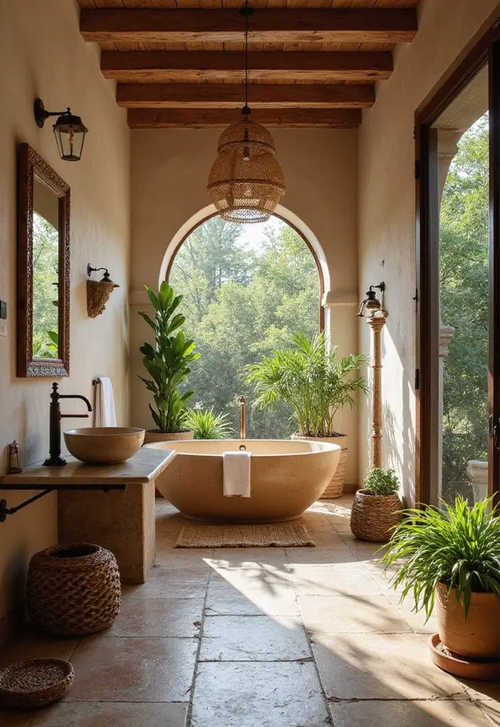 25+ Moroccan Bathroom Ideas Full of Character 20 25+ Moroccan Bathroom Ideas Full of Character - 20. Outdoor-Inspired Designs