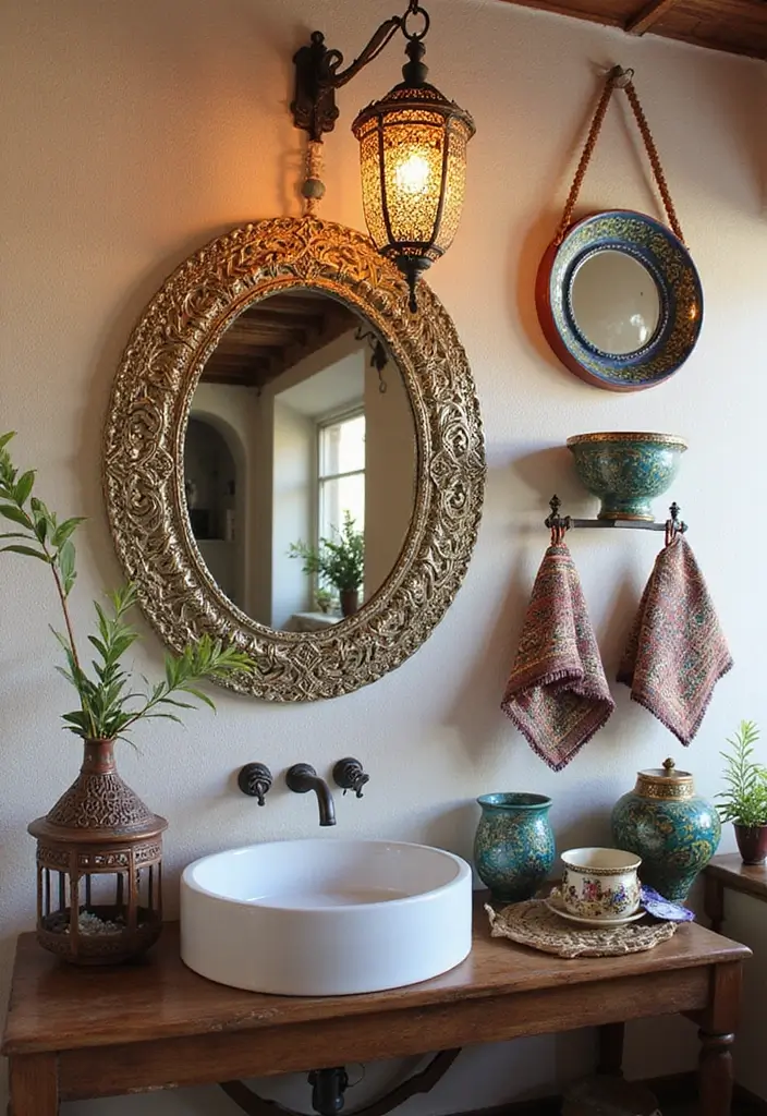 25+ Moroccan Bathroom Ideas Full of Character 5 25+ Moroccan Bathroom Ideas Full of Character - 5. Ethnic Bathroom Accessories