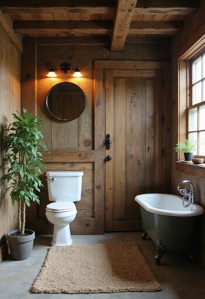 25+ Outhouse Bathroom Ideas with Rustic Charm 1 25+ Outhouse Bathroom Ideas with Rustic Charm - 1. Reclaimed Wood Retreat