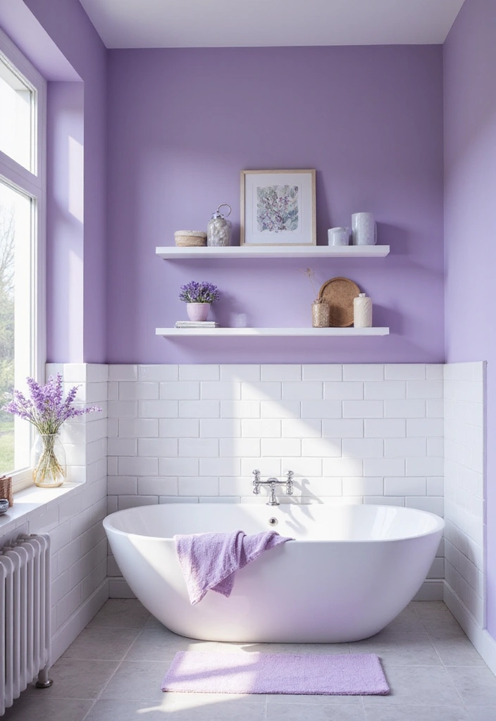 25+ Purple Bathroom Ideas That Feel Unique 1 25+ Purple Bathroom Ideas That Feel Unique - 1. Dreamy Lavender Bathroom Decor