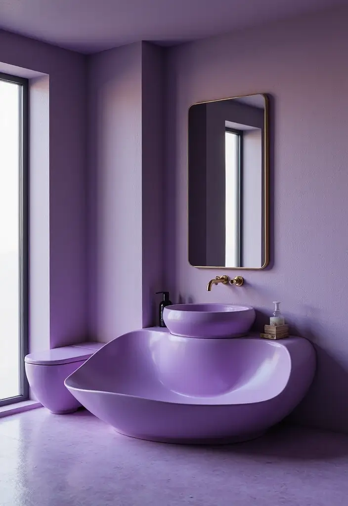 25+ Purple Bathroom Ideas That Feel Unique 23 25+ Purple Bathroom Ideas That Feel Unique - 23. Creative Sink Designs in Purple