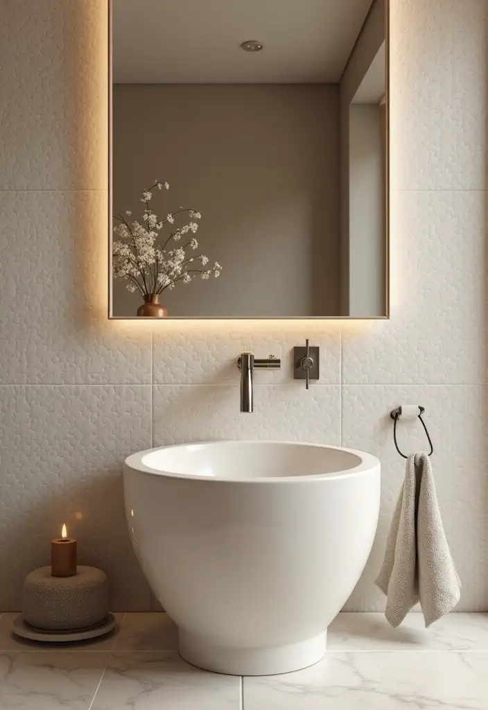 25+ Small Bathroom Vanity Ideas for Every Style 10 25+ Small Bathroom Vanity Ideas for Every Style - 10. Sleek Round Sink Vanity