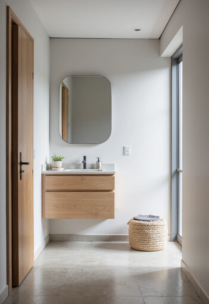 25+ Small Bathroom Vanity Ideas for Every Style 18 25+ Small Bathroom Vanity Ideas for Every Style - 18. Space-Saving Sliding Door Vanity