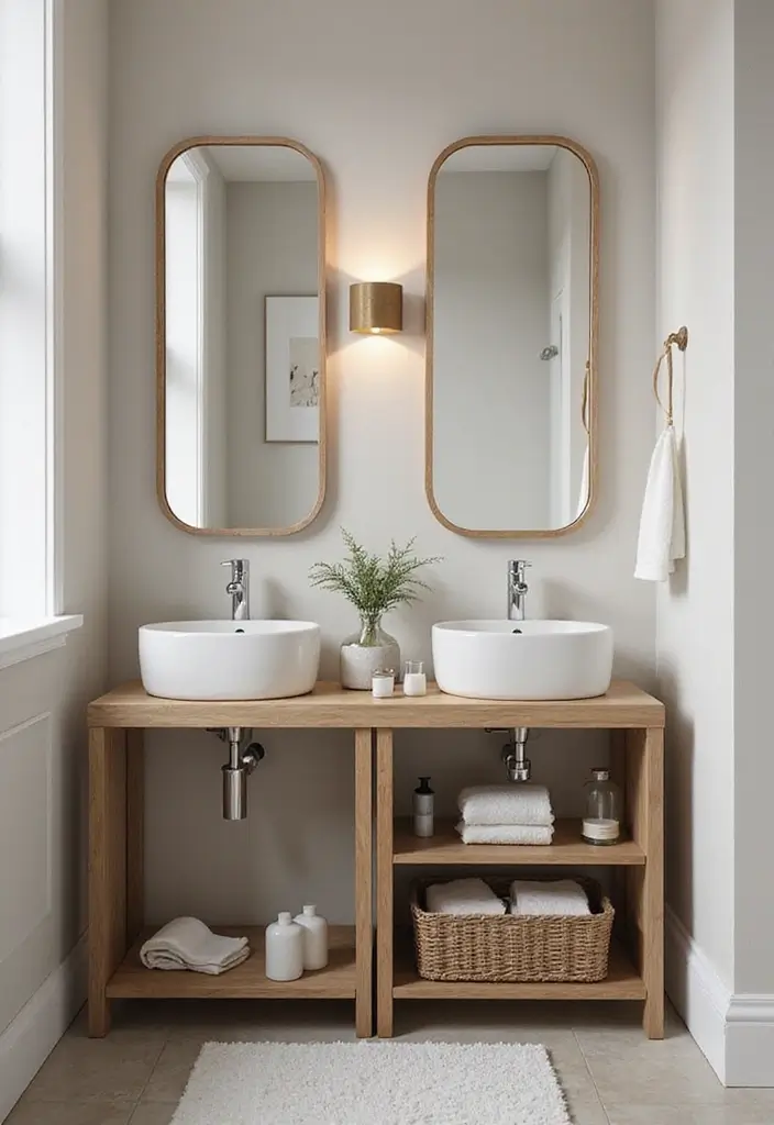 25+ Small Bathroom Vanity Ideas for Every Style 23 25+ Small Bathroom Vanity Ideas for Every Style - 23. Multi-Function Folding Vanity
