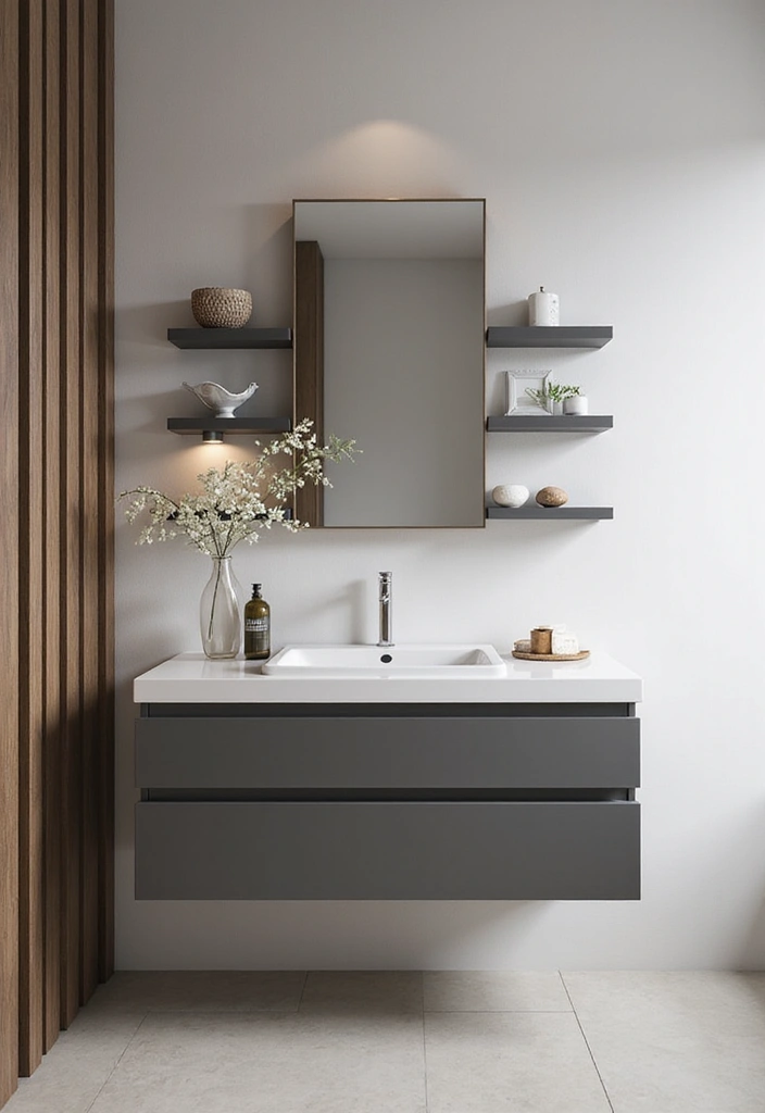 25+ Small Bathroom Vanity Ideas for Every Style 7 25+ Small Bathroom Vanity Ideas for Every Style - 7. Modern Floating Sink Vanity