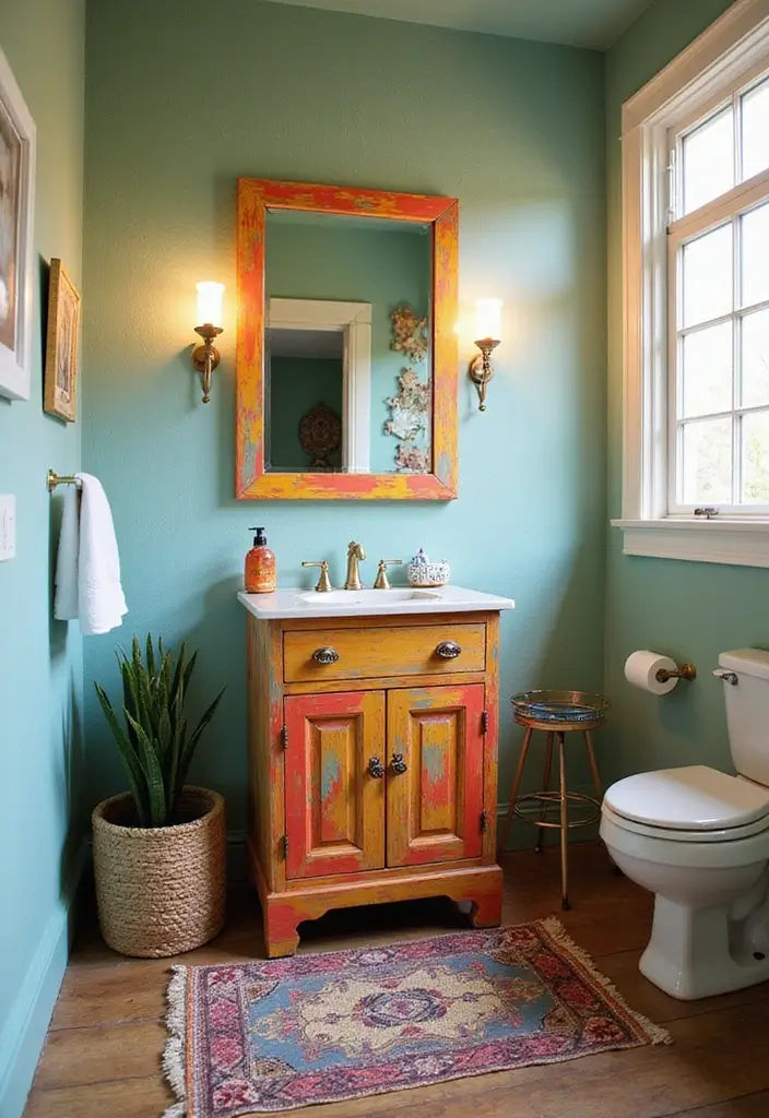 25+ Small Bathroom Vanity Ideas for Every Style 8 25+ Small Bathroom Vanity Ideas for Every Style - 8. Upcycled Furniture Vanity