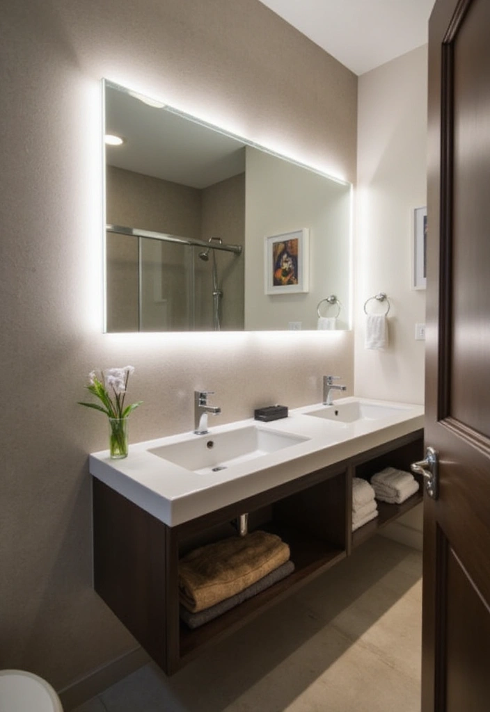 25+ Small Bathroom with Shower Ideas That Save Space 10 25+ Small Bathroom with Shower Ideas That Save Space - 10. Smart Lighting
