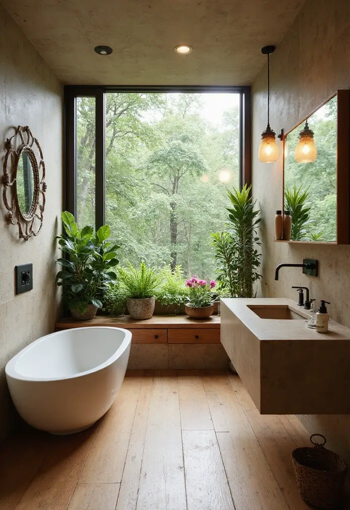 25+ Small Bathroom with Shower Ideas That Save Space 17 25+ Small Bathroom with Shower Ideas That Save Space - 17. Biophilic Design Elements
