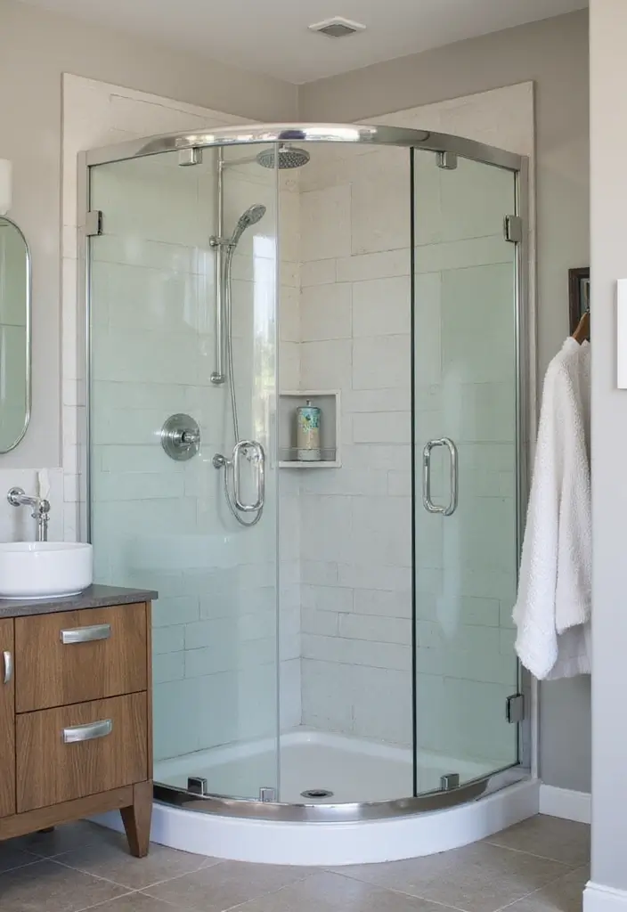 25+ Small Bathroom with Shower Ideas That Save Space 2 25+ Small Bathroom with Shower Ideas That Save Space - 2. Sliding Glass Doors