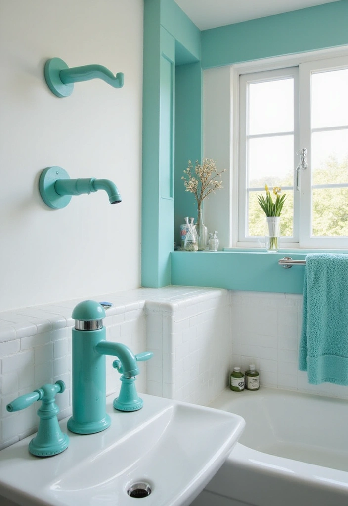 25+ Teal Bathroom Ideas for a Fresh Touch 17 25+ Teal Bathroom Ideas for a Fresh Touch - 17. Unique Teal Fixtures