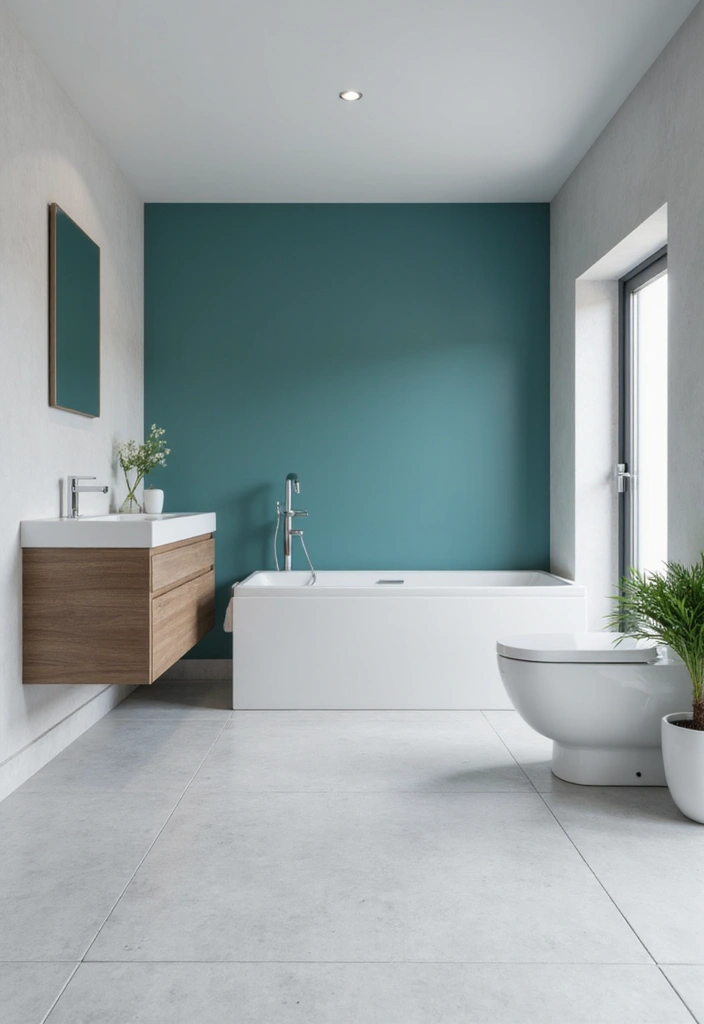 25+ Teal Bathroom Ideas for a Fresh Touch 5 25+ Teal Bathroom Ideas for a Fresh Touch - 5. Modern Minimalist Teal