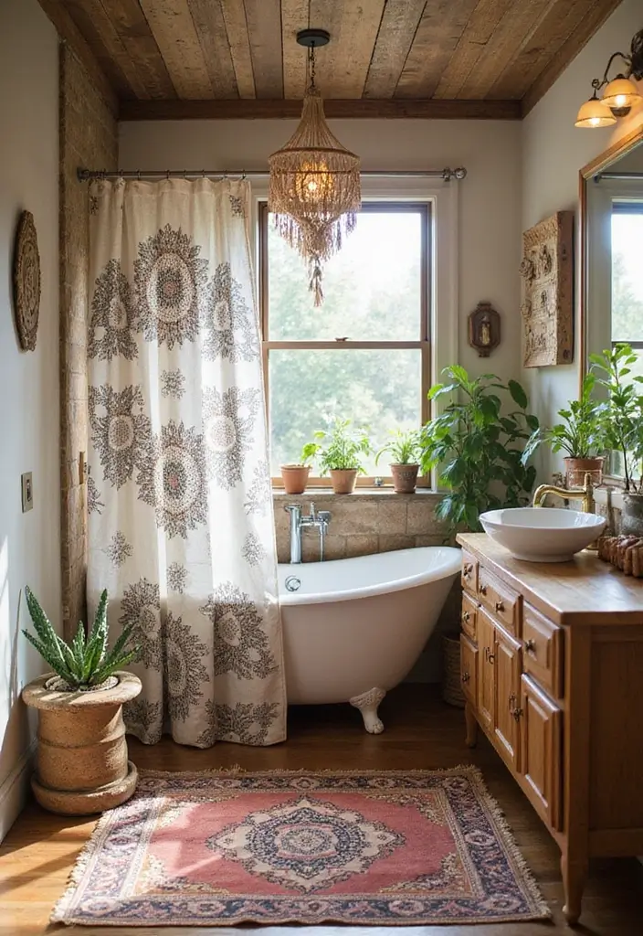 25+ Teen Bathroom Ideas That Are Fun and Stylish - 1. Bohemian Oasis