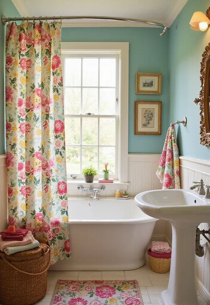 25+ Teen Bathroom Ideas That Are Fun and Stylish - 14. Floral Prints