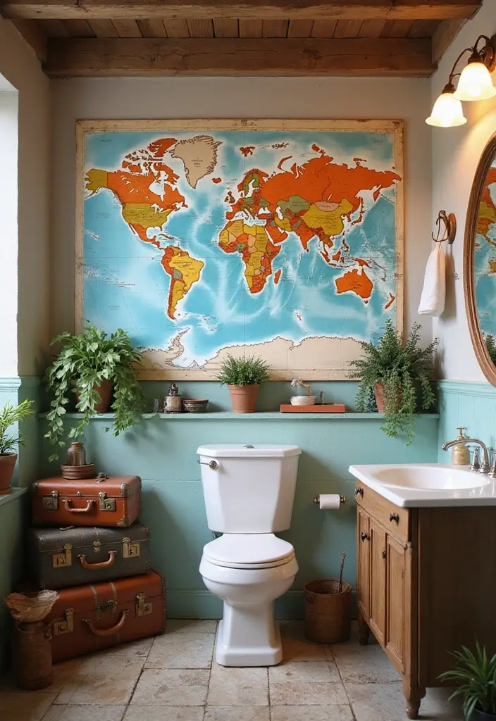 25+ Teen Bathroom Ideas That Are Fun and Stylish - 15. Travel-Inspired