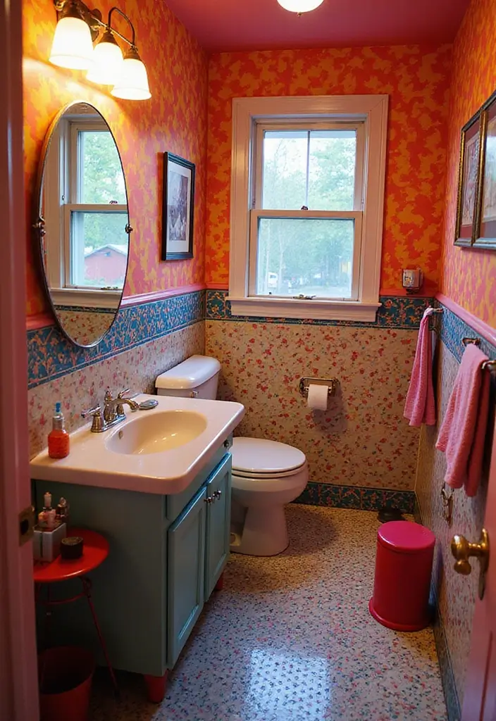 25+ Teen Bathroom Ideas That Are Fun and Stylish - 16. Retro 80s Vibes