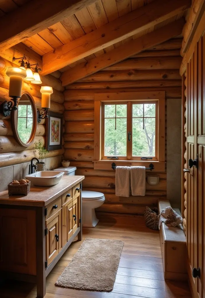 25+ Teen Bathroom Ideas That Are Fun and Stylish - 19. Rustic Cabin Feel