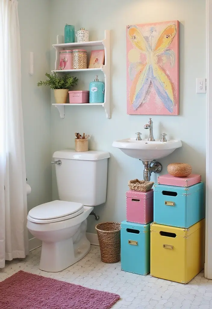 25+ Teen Bathroom Ideas That Are Fun and Stylish - 23. Fun and Functional Storage
