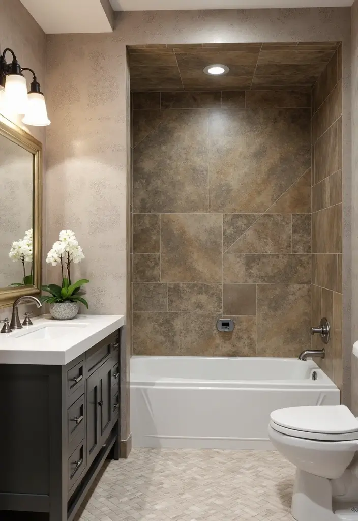 30+ Basement Bathroom Ideas That Actually Work 18 30+ Basement Bathroom Ideas That Actually Work - 18. Stylish Accent Walls