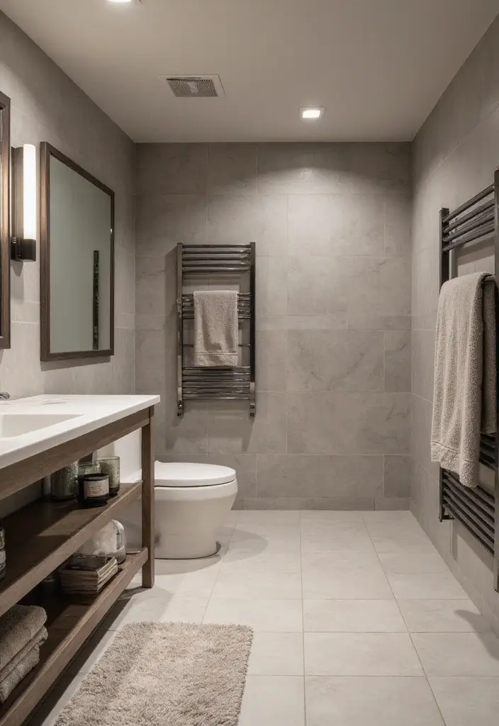 30+ Basement Bathroom Ideas That Actually Work 22 30+ Basement Bathroom Ideas That Actually Work - 22. Integrated Technology
