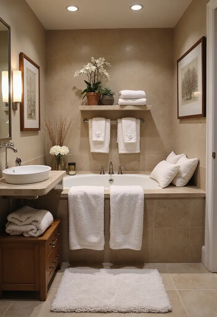 30+ Basement Bathroom Ideas That Actually Work 23 30+ Basement Bathroom Ideas That Actually Work - 23. Stylishly Layered Textiles