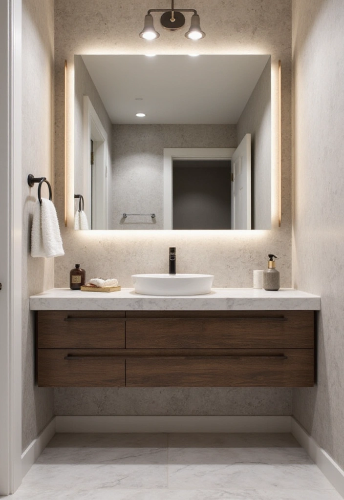 30+ Basement Bathroom Ideas That Actually Work 27 30+ Basement Bathroom Ideas That Actually Work - 27. Floating Vanities